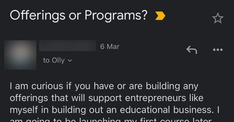 Offerings or program